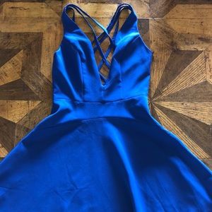 NWT NBD Blue Deep Cut Cocktail Dress